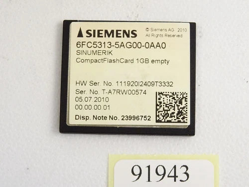 Siemens 6FC5313-5AG00-0AA0 Sinumerik CompactFlashCard 1GB