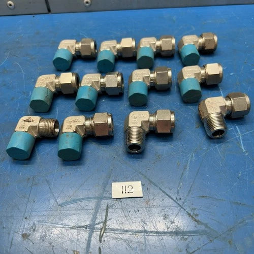 (12) Swagelok Male Connector Elbow 3/8 in. Tube OD x 3/8 in. Male NPT.+ Warranty