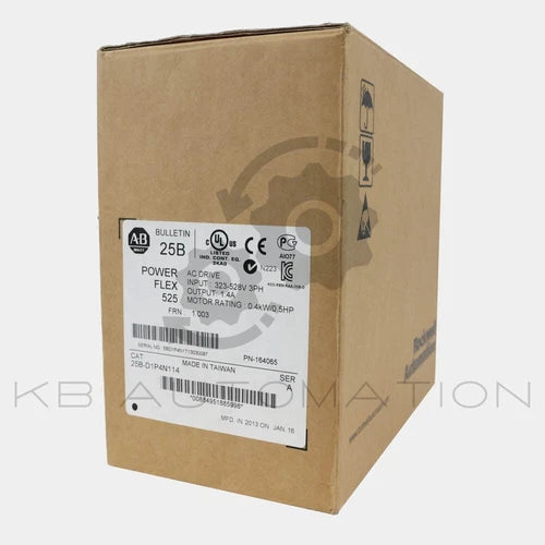 25B-D1P4N114 Inversor de frequência Allen-Bradley PowerFlex 525 CA, 380-480 V, 1,4 A, 0,4 kW (0,5 HP)