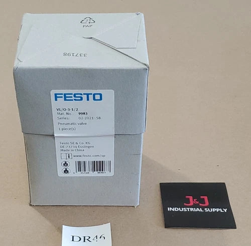 *BRAND NEW FACTORY SEALED* Festo VL/O-3-1/2 Pneumatic Valve 9983 + Warranty!