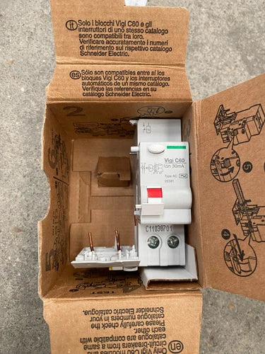 NEW SCHNEIDER ELECTRIC 26581 MULTI9-VIGI C60 ADAPTABLE RESIDUAL CURRENT DEVICE