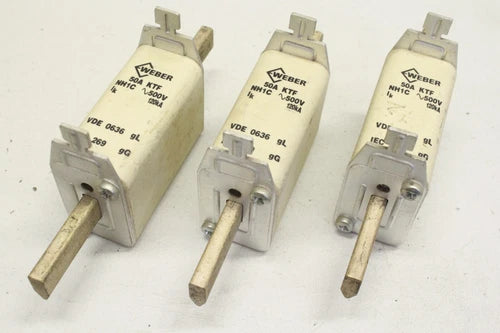 3x 韦伯安全装置 50A 500V 120kA 50AKTF NH1