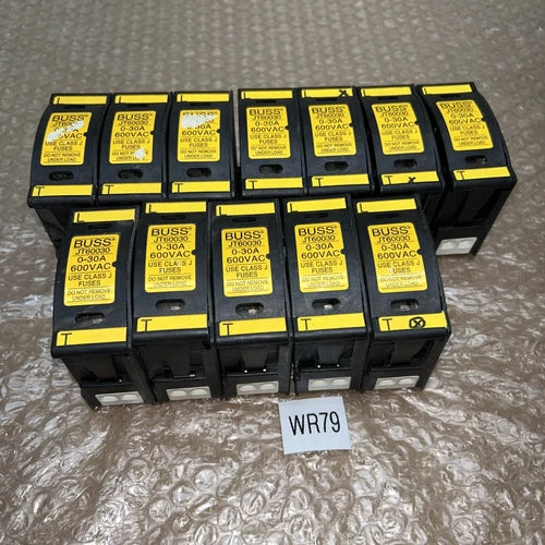 (12)BUSS JT60030 Fuse Holders W/ Fuses Fast Shipping! + Warranty