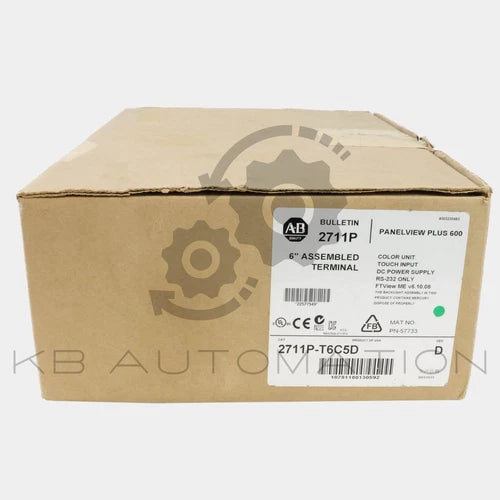 2711P-T6C5D PanelView Plus 600 Terminal, 5.5" touch screen, RS-232, 24VDC supply