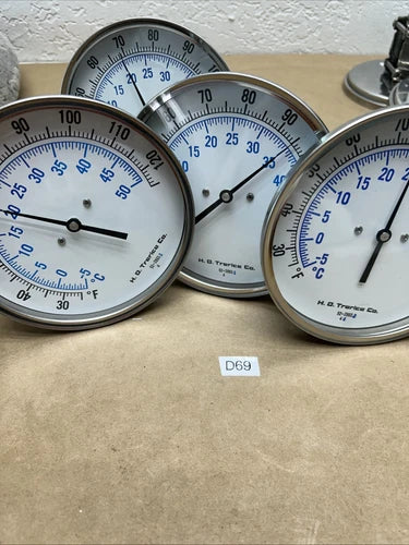 (4) NEW H. O. Trerice Co. 30-120F -5-50C Bi-Metal Thermometers NNB + Warranty