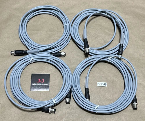(4) Pepperl+Fuchs V15-G-5M-PUR-V15-G Cordset M12 Male To Female 5-Pin 5m 200817