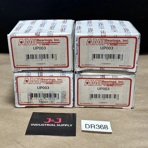 (4) NEW IN BOX- AMI Bearings UP003 Pillow Block Bearing W/ Collar Lock 17mm ????