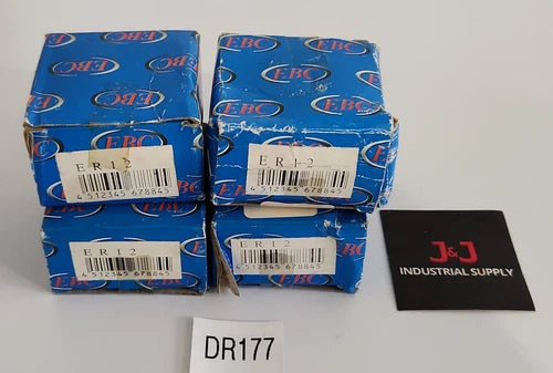 *BRAND NEW SURPLUS* LOT OF 4 EBC ER12 Insert Bearings 3/4" Bore + Warranty!