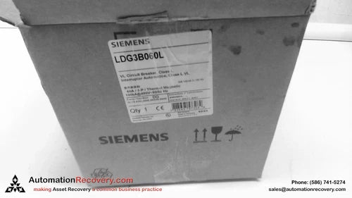 SIEMENS LDG3B060L, LOW VOLTAGE CIRCUIT BREAKER, NEW #130583