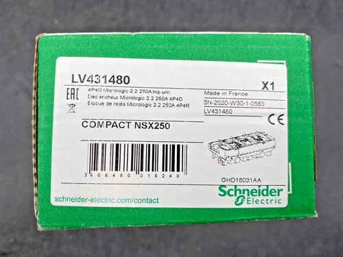 1 pc x NEW SCHNEIDER ELECTRIC LV431480 COMPACT NSX160-250 4P4D MICROLOGIC 2.2 25