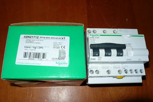 DISJONCTEUR DIFFERENTIEL 4POLES 40A 300mA COURBE D 4POLE SCHNEIDER ELEC 40AMPERE