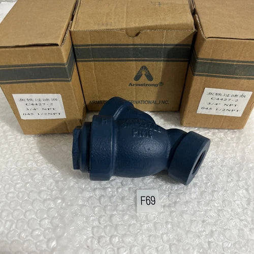 (3) ARMSTRONG C4427-2 NEW 3/4" F NPT CAST IRON Y STRAINER 250 DN 20 1/2" F NPT