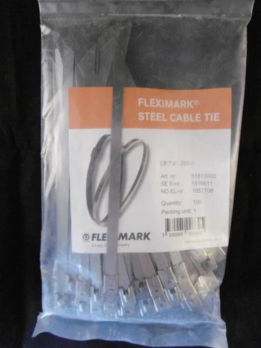 100x Fleximark LS 7.9 - 200.0 Kabelbinder Stahl Stahlkabelbinder Neu OVP
