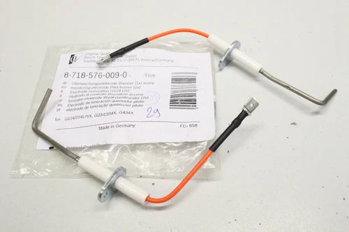 2x BOSCH THERMOTECHNIK GMBH 8-718-576-009-0 ?berwachungselektrode  Brenner OVP