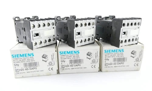3x SIEMENS 3TH20 40-0AP0 (AC230/276V 50/60Hz) AUXILIARY CONTACTOR - set of 3