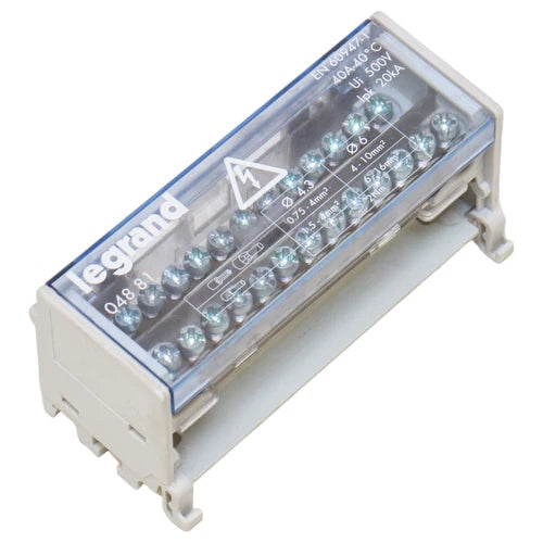 04881 LEGRAND, bloco de terminais de distribui??o modular - monobloco - dois p¨®los 048...