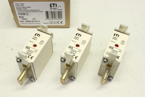 3x ETI NH00 Sicherungseinsatz 50A 500V 120kA 004181211 OVP 3838895287001