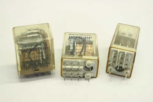3x BACHOFEN-CO BCFR 11P  2A 2240V AC Relais  BCFR11P