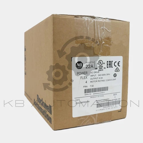 22A-D6P0N104 Allen-Bradley PowerFlex 4 AC Drive, 380-480V, 6A bei 2,2kW (3PS)