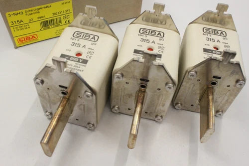 3x SIBA 2021313.315 NH3 315A 690V NH Sicherungseinsatz 4028854028281 NEU