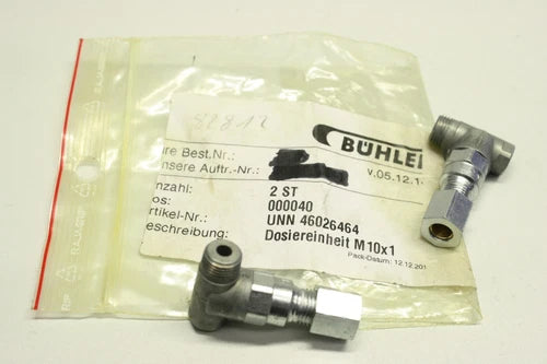 2x B?HLER UNN46026464 T Verschraubung Dosiereinheit M10x1  UNN46026464 OVP