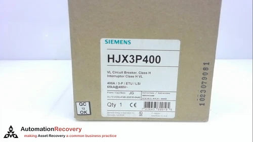 SIEMENS 3VL4140-2GE30-0AA0, VL CLASS H CIRCUIT BREAKER, HJX3P400, NEW #250318
