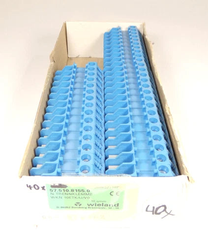40 St¨¹ck Wieland WKN 10ETK/U/V0 Neutralleiter-Trennklemme | 57.510.8155.0