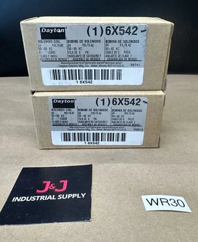 (2) NEW OPEN BOX- Dayton Electric 6X542 Solenoid Coil 24VAC, 50/60Hz || WARRANTY