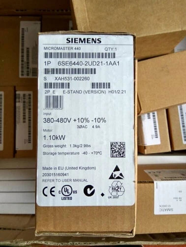 New Siemens 6SE6440-2UD21-1AA1 MICROMASTER440 without filter 6SE6 440-2UD21-1AA1