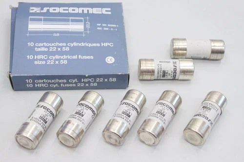 7x SOCOMEC 60320025 22x58  gG 25A 690V Zylindersicherung  60320025 GG  OVP