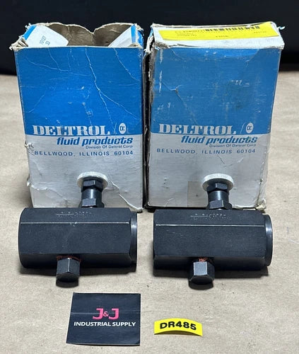 (2) NEW- Deltrol Fluid Products Pneu-Trol Flow Control Valve F35S 1¡± 5000PSI