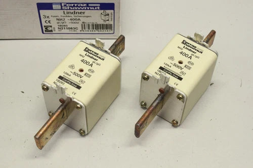 2x FERRAZ SHAWMUT N211083C 400A 500V  NH2 NH Sicherungseinsatz 8430399002101