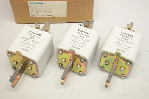 3x Siemens 500A fuse block 3NE4334-0B original packaging