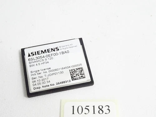 Siemens 6SL3054-0EF00-1BA0 SINAMICS S120 CompactFlash Card