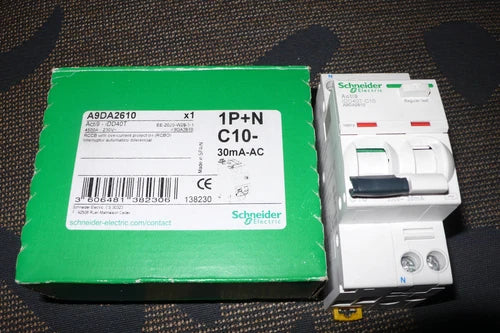 DISJONCTEUR DIFFERENTIEL 10A 30mA TYPE AC, A9DA2610 SCHNEIDER ELECTRIC 10AMPERES