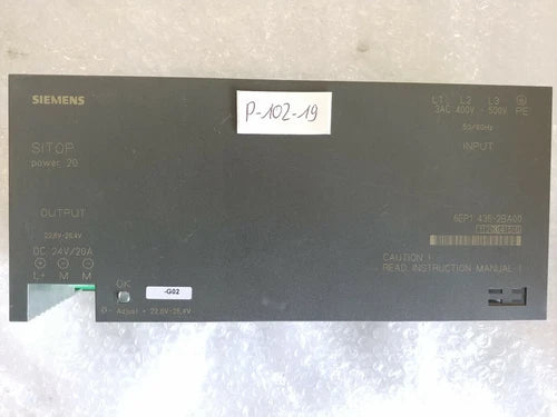 Siemens Sitop Power 20 6EP1436-2BA00 DC 24V/20A Power Supply