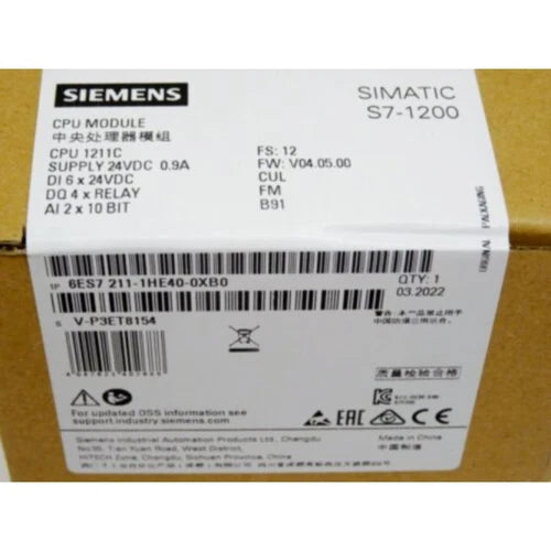 New Siemens 6ES7211-1HE40-0XB0 SIMATIC S7-1200 CPU 1211C 6ES7 211-1HE40-0XB0