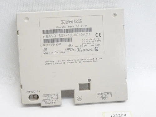 Siemens Backcover R¨¹ckschale Panel OP7-PP 6AV3607-1JC00-0AX1 6AV3 607-1JC00-0AX1