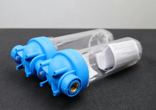 2-fach Wasserfiltergeh?use Gr??e 10'' Messinganschl¨¹sse 1/2'' klare Filtertasse