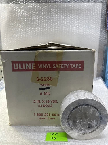 ** New Uline White Industrial Safety Tape S-2230 2¡±X 36 yds (Qty Of 24)#