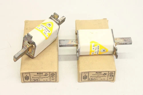 2x JEAN M?LLER MO TF 10 150A 500V Gr.0 NH0 NH Sicherungseinsatz OVP