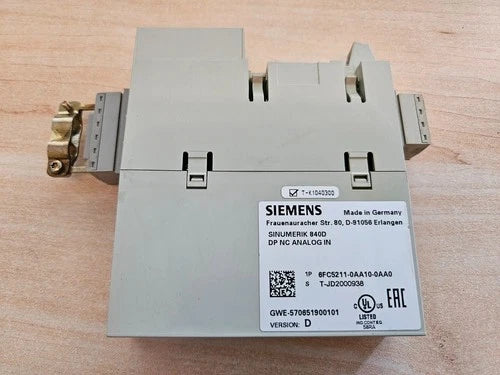 Siemens 6FC5211-0AA10-0AA0 SINUMERIK 840D Version D