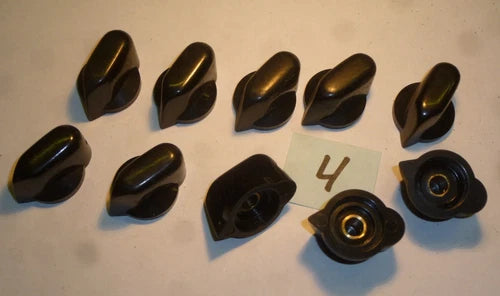 10 x Vintage Bakelite Drehknopf f. Potentiometer Drehko. + Co ( Mod 4 )  / LF R1