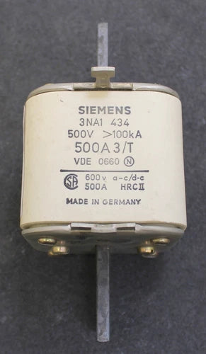 SIEMENS NH-Sicherungseinsatz Type 3NA1 434 - Gr. 3 - 500A - 500V - Messerkontakt