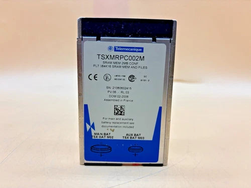 Schneider Electric TSXMRPC002M ,SRAM MEM 2MB CONF ,PL7 384K 16 RAM MEM AND FILES