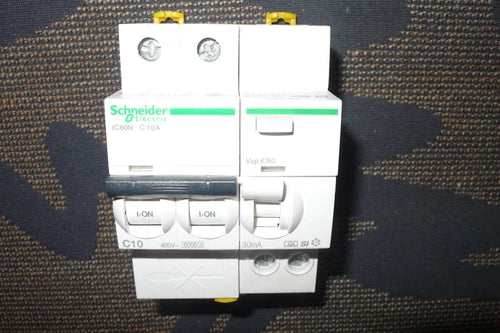 DISJONCTEUR A9F77210 DIFERENTIEL A9Q31225 SCHNEIDER ELECTRIC 10A 30mA SI 2POLOS
