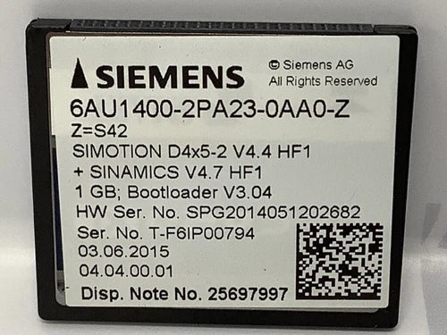 6AU14002PA230AA0Z - SIEMENS - 6AU1400-2PA23-0AA0-Z Flash Card REFURBISHED