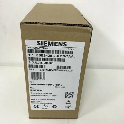 New Siemens 6SE6420-2UD13-7AA1 6SE6 420-2UD13-7AA1 MICROMASTER420 without filter