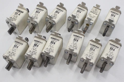12x KONCAR 2 NVO 00 63A 500V NH Sicherungseinsatz 2NVO00 unused