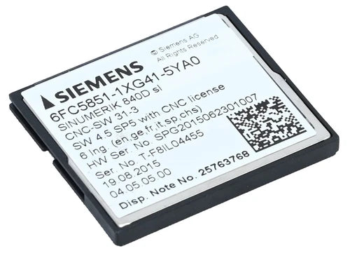 Siemens 6FC5851-1XG41-5YA0 Sinumerik 840D sl 6FC5 851-1XG41-5YA0 CNS-SW 31-3